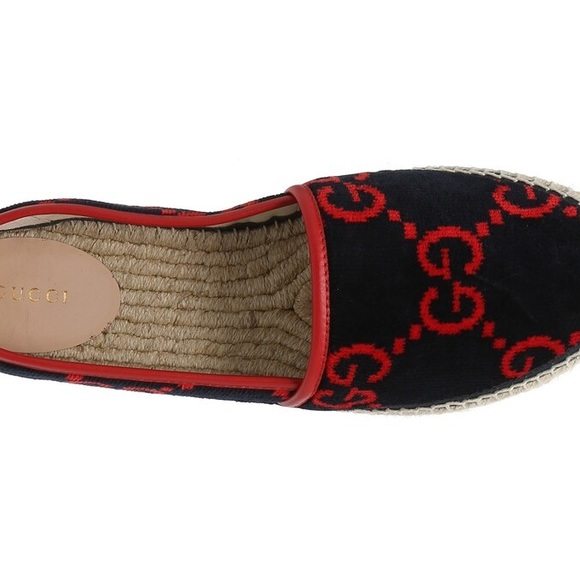 Gucci Monogram Velvet Espadrilles Size 35 - Picture 4 of 7